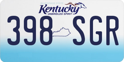 KY license plate 398SGR