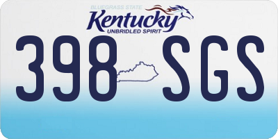 KY license plate 398SGS