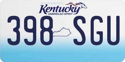 KY license plate 398SGU
