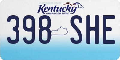 KY license plate 398SHE