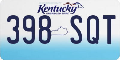 KY license plate 398SQT