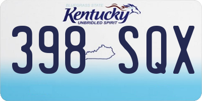 KY license plate 398SQX