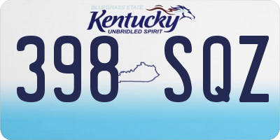 KY license plate 398SQZ