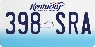 KY license plate 398SRA