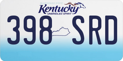 KY license plate 398SRD