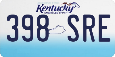 KY license plate 398SRE