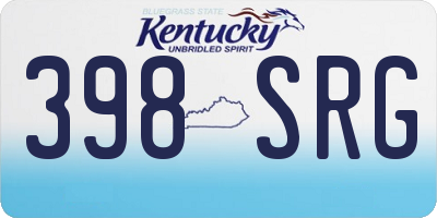 KY license plate 398SRG