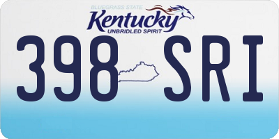 KY license plate 398SRI