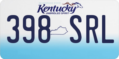 KY license plate 398SRL