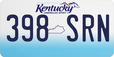 KY license plate 398SRN