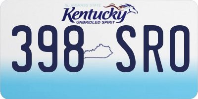 KY license plate 398SRO