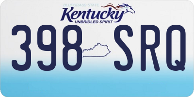 KY license plate 398SRQ