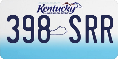 KY license plate 398SRR
