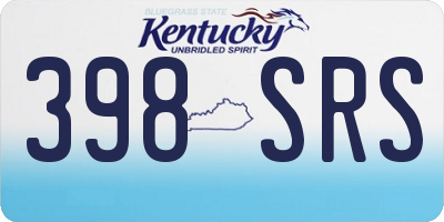 KY license plate 398SRS