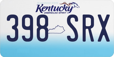 KY license plate 398SRX
