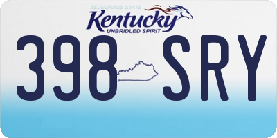 KY license plate 398SRY