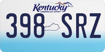 KY license plate 398SRZ
