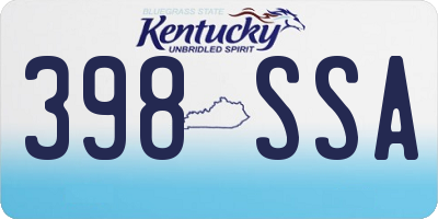 KY license plate 398SSA