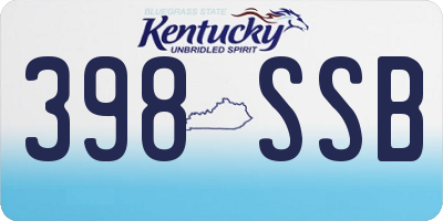 KY license plate 398SSB