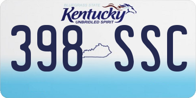 KY license plate 398SSC
