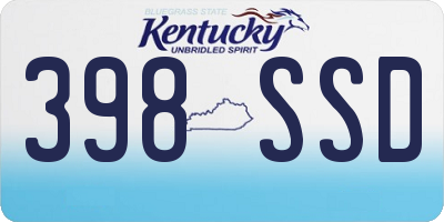 KY license plate 398SSD