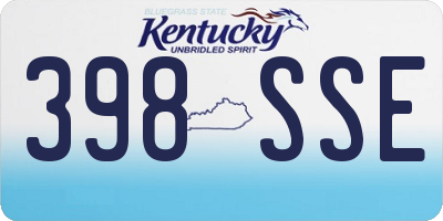 KY license plate 398SSE