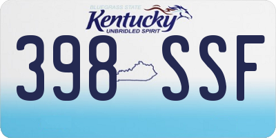 KY license plate 398SSF