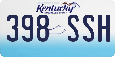 KY license plate 398SSH
