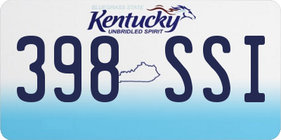 KY license plate 398SSI