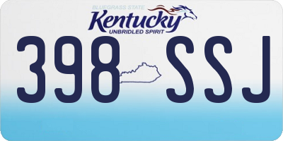 KY license plate 398SSJ
