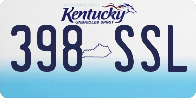 KY license plate 398SSL