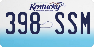 KY license plate 398SSM