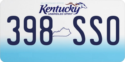 KY license plate 398SSO