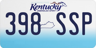 KY license plate 398SSP