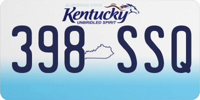 KY license plate 398SSQ
