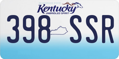 KY license plate 398SSR