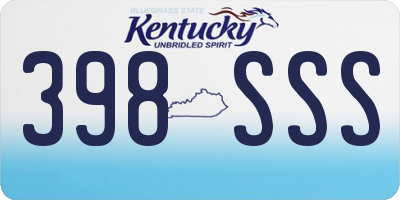 KY license plate 398SSS