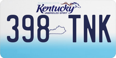 KY license plate 398TNK
