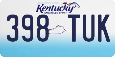 KY license plate 398TUK