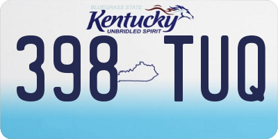 KY license plate 398TUQ