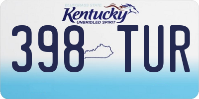 KY license plate 398TUR