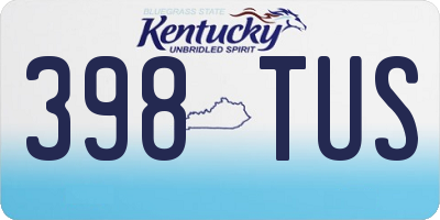 KY license plate 398TUS