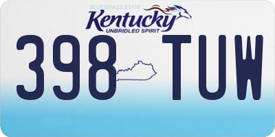KY license plate 398TUW