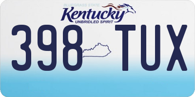 KY license plate 398TUX