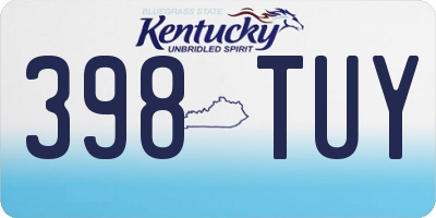 KY license plate 398TUY