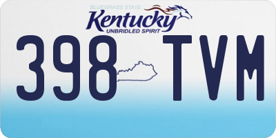 KY license plate 398TVM