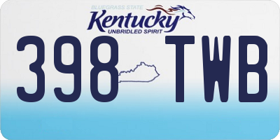 KY license plate 398TWB