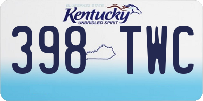 KY license plate 398TWC