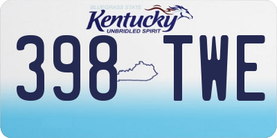 KY license plate 398TWE