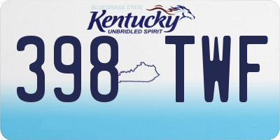 KY license plate 398TWF